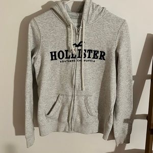 Hollister gray zip up hoodie